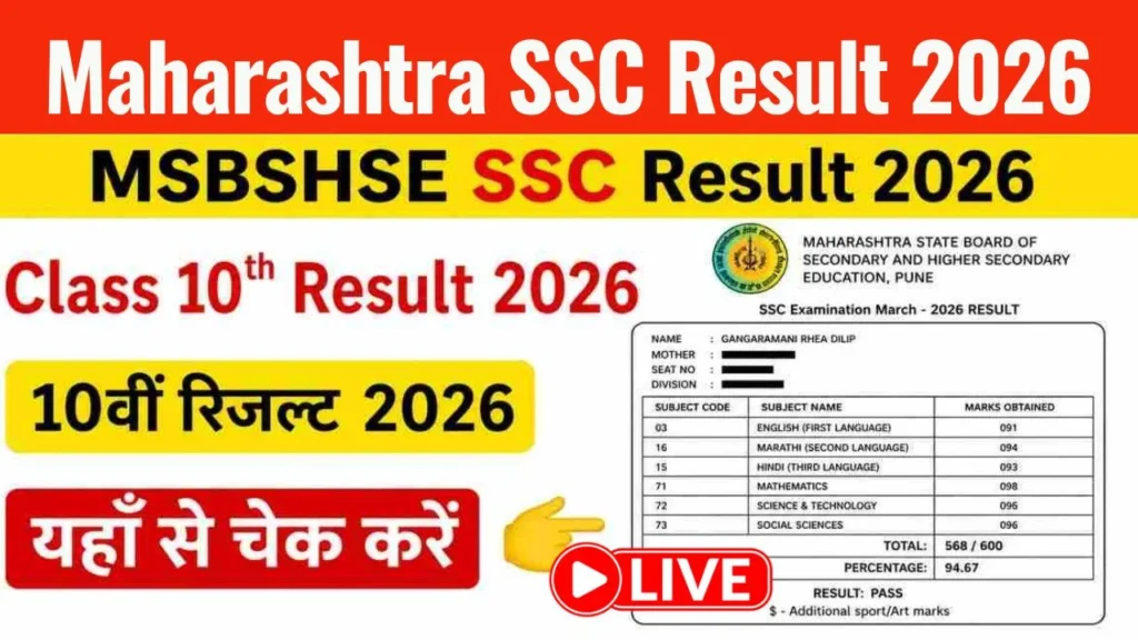 Maharashtra SSC Result 2026 LIVE